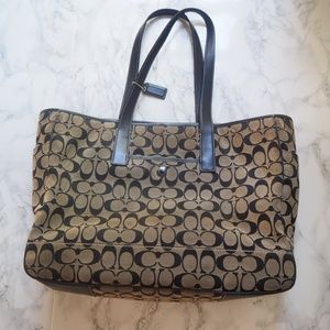 large black coach purse // laptop bag